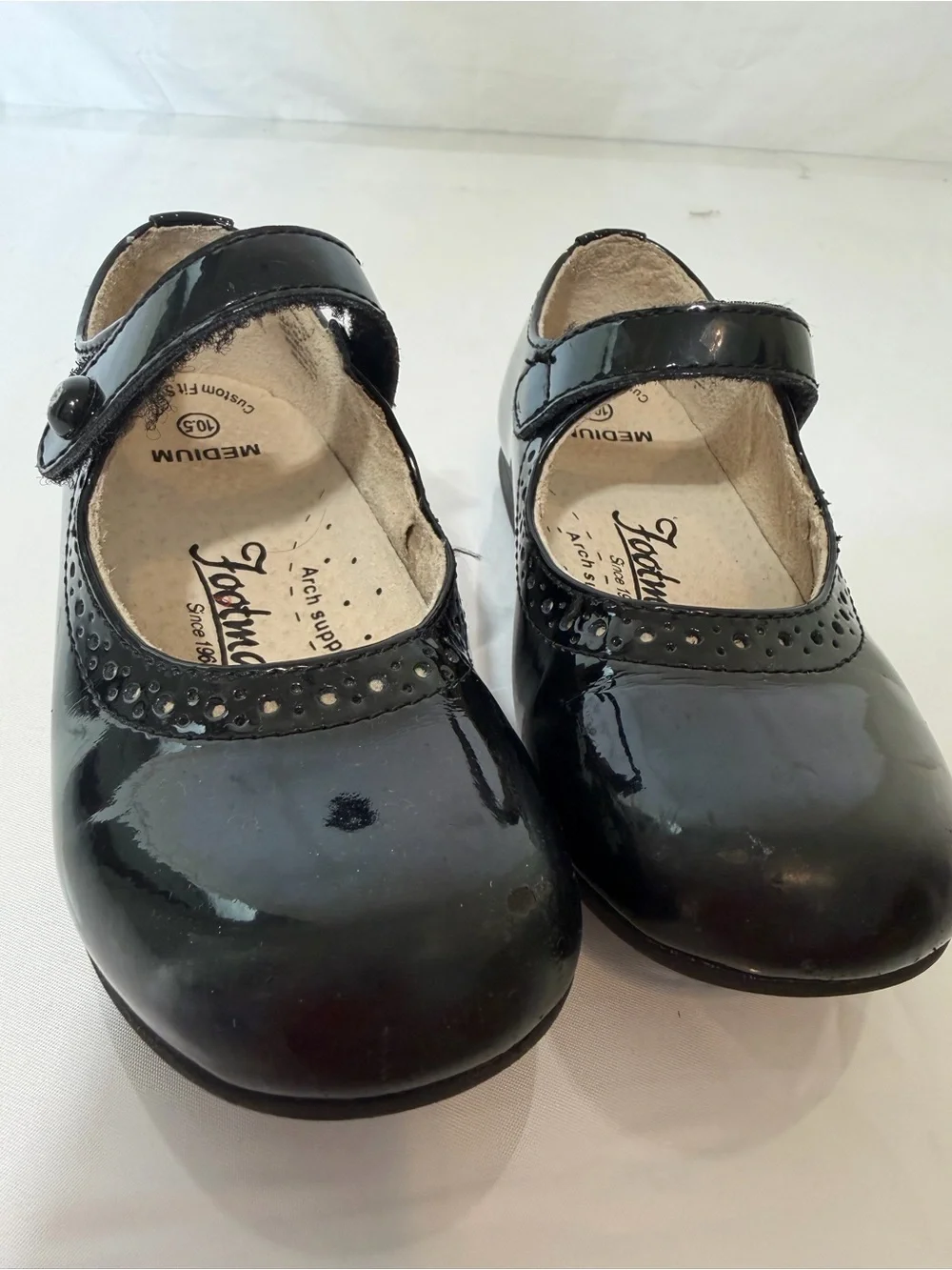 🖤 FootMates Girls Black Patent Mary Jane Dress Shoes | Size 10.5 🖤